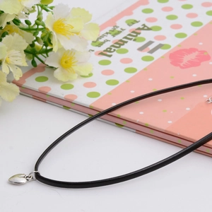 Elegant S925 silver heart pendant necklace with minimalist black cord for women