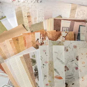 Assorted vintage material papers featuring floral patterns and textured paper for scrapbooking