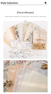 Detailed macro view of vintage textured paper and plant collection labels for scrapbooking