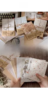 Macro detail of assorted vintage textured papers for scrapbooking and DIY journals
