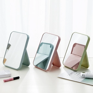 Portable Desktop Folding Makeup Mirror Minimalist Nordic Style Adjustable Rectangular Vanity Mirror For Bedroom Dressing