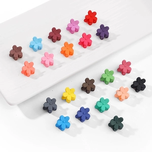 Mini Flower Hair Claws Matte Plastic Cute Tiny Hairpins For Kids Girls Colorful Hair Accessories