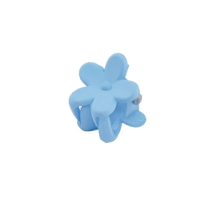 Cute matte light blue flower hair claw clip for girls with a stylish floral design