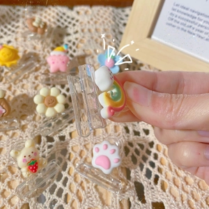Cute cartoon resin mini binder clips and paper organizers in rainbow and flower shapes
