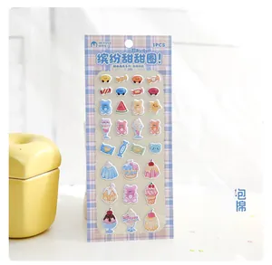 Detailed view of 70x170mm foam stickers featuring cute dessert patterns and bears