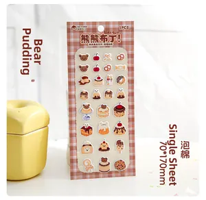 Detail of cute foam stickers with sweet dessert elements and 70x170mm dimensions