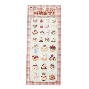 Cute bear and dessert themed 3D foam stickers for DIY scrapbooking and planners
