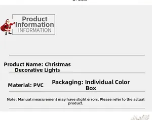 Specifications of Christmas decorative light made of PVC material with colorful gift box packing