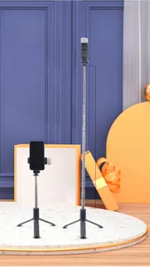 Detail showing N08S extendable selfie stick tripod with 100cm maximum height and fill light