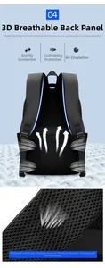 Detail view of ergonomic 3D breathable mesh back system and padded shoulder straps