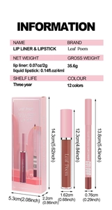 Guida alle dimensioni dettagliata per kit labbra opaco con rossetto e matita labbra