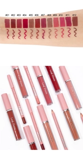 Set trucco labbra con 12 tonalità di lucidalabbra opaco impermeabile e matita labbra