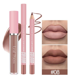 Kit labbra con rossetto liquido opaco e due matite labbra coordinati nella tonalità 08