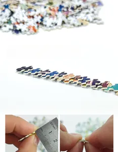 Detail of 2mm thick puzzle pieces showing smooth edges and durable paper texture