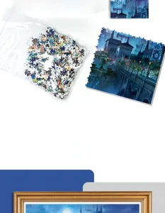 Detailed set of 1000 pieces mini puzzle with gothic castle artwork and packaging