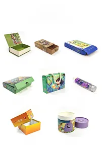 Detailed view of custom puzzles packaging options including boxes and cylindrical tubes