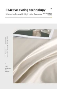 Detail of silk satin champagne pillowcase showing reactive dyeing and preshrunk texture