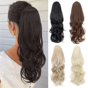 Women'S Sweet Minimalist Casual Weekend Party Chemical Fiber High Temperature Wire Curls Long Curly Hair Ponytail Wigs