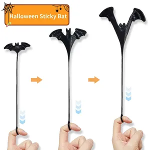 Elastic Halloween sticky bat toy made of soft rubber with high stretch capability