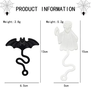 Elastic Halloween bats and ghosts sticky toys for wall climbing and stress relief fun