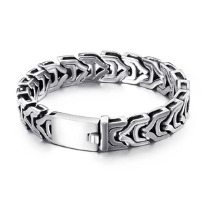 Herren Schwere Kiel Armband Edelstahl Punk Industriestil Drachenknochen Guss Gliederkette Biker Armband Schmuck