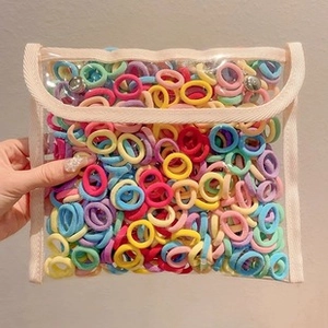 Set di elastici per capelli arcobaleno in astuccio di PVC trasparente per bambine