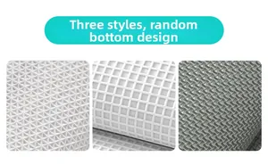 Detailed close-up showing three non-slip bottom textures for thick bathroom mats