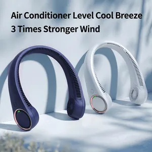 Bladeless Neck Fan Portable Wearable Hands Free Personal Cooler USB Rechargeable Silent Small Fan ABS TPU Material