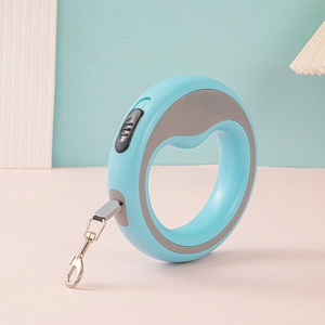 Guinzaglio retrattile automatico blu con impugnatura ergonomica per cani di media taglia