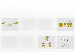 Detailed technical diagram showing dimensions for vintage pearl and gold stud earrings