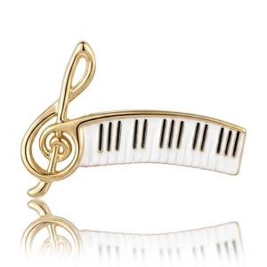 Creative Piano Keyboard Treble Clef Music Note Brooch Pin Alloy Enamel Elegant Accessories For Music Lovers