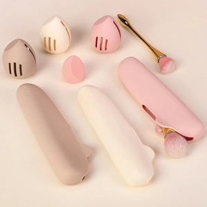 Silicone Makeup Sponge Storage Case Breathable Hollow Dustproof Beauty Egg Travel Holder Portable Soft Washable