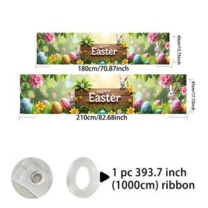 Colorful Happy Easter banner set with bunny and egg prints for festive garden decor