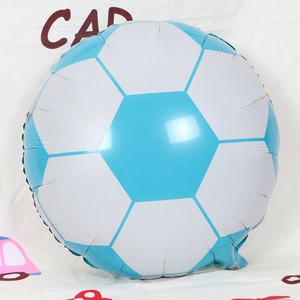 Blue and white 18-inch football aluminum foil balloon for World Cup party decoration