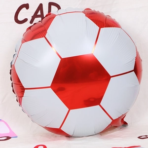 Red and white soccer ball foil balloon for 18 inch sports themed party decorations