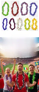 Détails de guirlandes de football avec des motifs multicolores aux couleurs des drapeaux