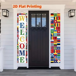 Bannières de porte Coupe du Monde avec drapeaux pour décoration de fête de football