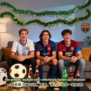Guirlande de football verte avec pendentifs pour décorations de fête et événements sportifs