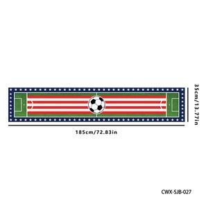 2026 Soccer World Cup table runner with USA flag stars and stripes design, 185x35cm