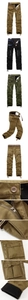 Detail view of winter cargo pants with fleece lining and multiple pockets including belt