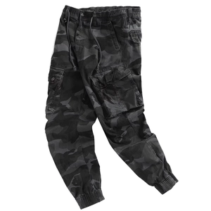 Men Camouflage Cargo Pants Cotton Blend Multi Pocket Joggers Elastic Waist Casual Outdoor Streetwear Fashion Trousers