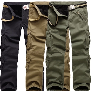 Herren Winter-Cargohose mit Fleece-Futter, warm gefütterte Tarnhose mit vielen Taschen
