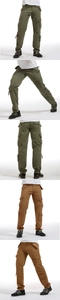 Detail view of cargo pants with functional tactical pockets and durable cotton fabric