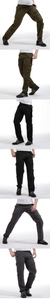 Detailed views of men's loose cargo pants with tactical multi-pockets in various colors