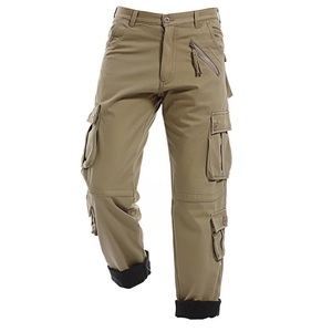 Pantaloni Cargo da Uomo Foderati in Pile Misto Cotone Spesso Caldo Inverno Outdoor Casual Multitasche Larghi Gamba Dritta