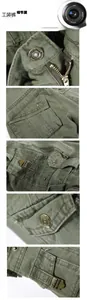 Detailed view of cargo pants with metal zipper, buttons and large utility pockets
