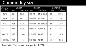 Detailed size guide for men's suit vest with measurements from S up to 3XL sizes