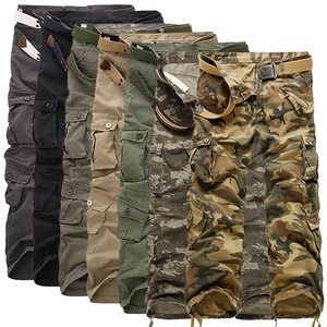 Men Straight Leg Cargo Pants Outdoor Tactical Multi Pocket Camouflage Trousers Casual Washed Cotton Work Bottoms For Youth
