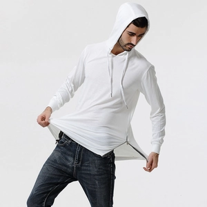 Sweat à Capuche Homme Manches Longues Camouflage Fermeture Éclair Latérale Mélange Coton Viscose Sweat Décontracté Mode Urbaine