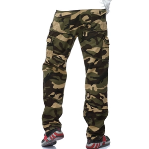 Men's camouflage cargo pants with thick fleece lining and multiple utility pockets